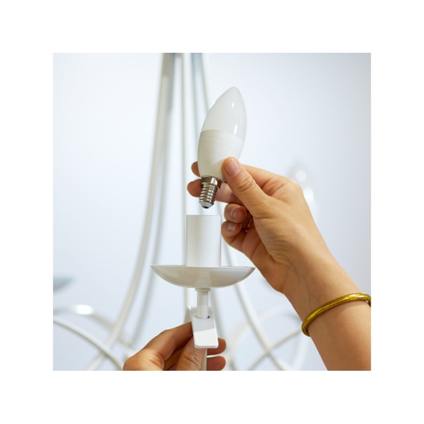 LED Dimmable λάμπα C37 E14/4,9W/230V 2700K CRI 90 Wi-Fi - WiZ