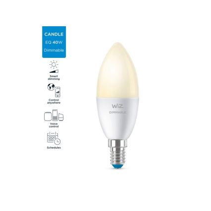 LED Dimmable λάμπα C37 E14/4,9W/230V 2700K CRI 90 Wi-Fi - WiZ