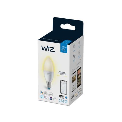 LED Dimmable λάμπα C37 E14/4,9W/230V 2700K CRI 90 Wi-Fi - WiZ