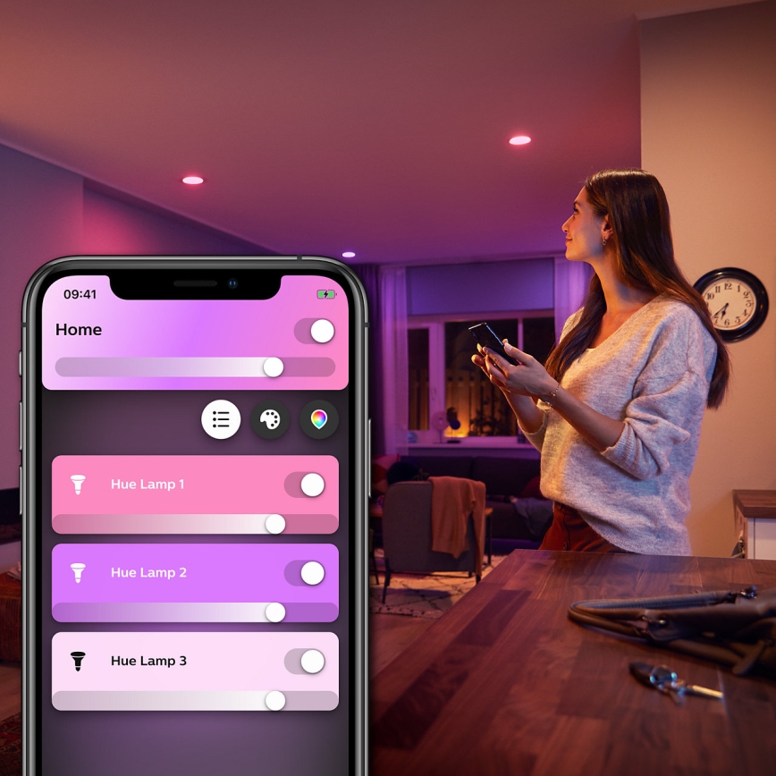 LED Dimmable λάμπα Philips Hue White And Color Ambiance E27/6,5W/230V 2000-6500K