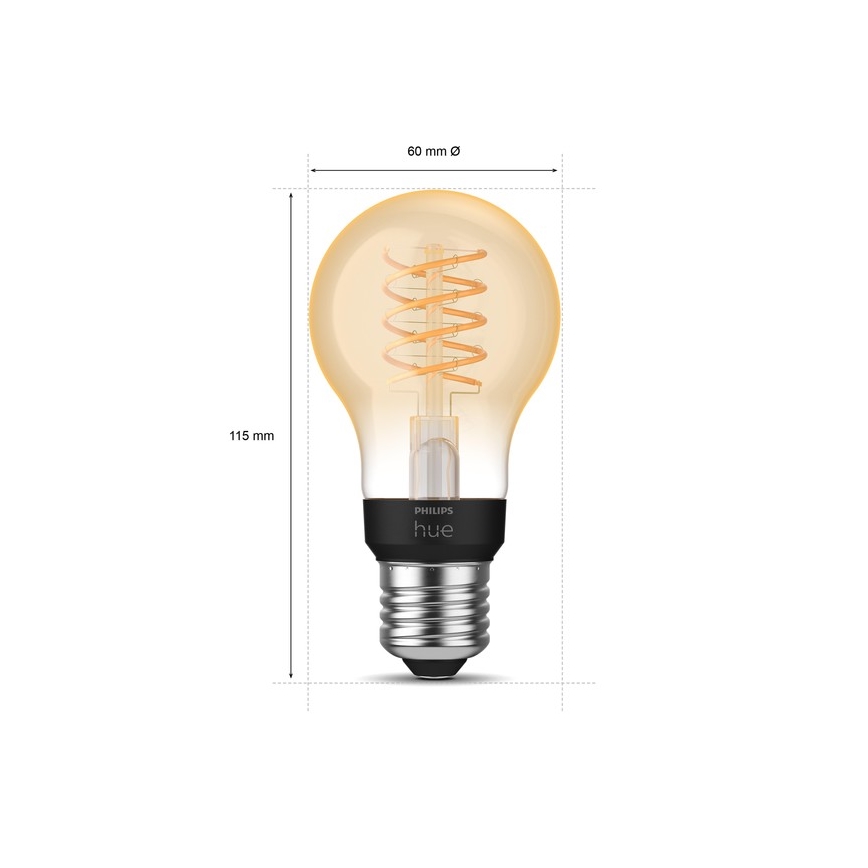 LED Dimmable λάμπα Philips Hue WHITE FILAMENT A60 E27/7W/230V 2100K