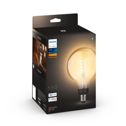 LED Dimmable λάμπα Philips Hue WHITE FILAMENT G125 E27/7W/230V 2100K