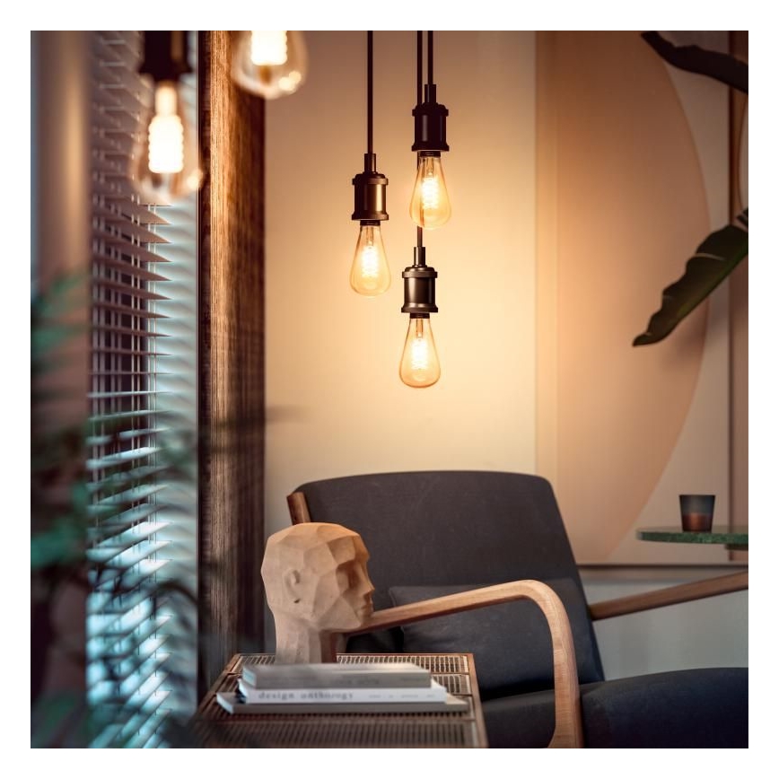 LED Dimmable λάμπα Philips Hue WHITE FILAMENT ST72 E27/7W/230V 2100K