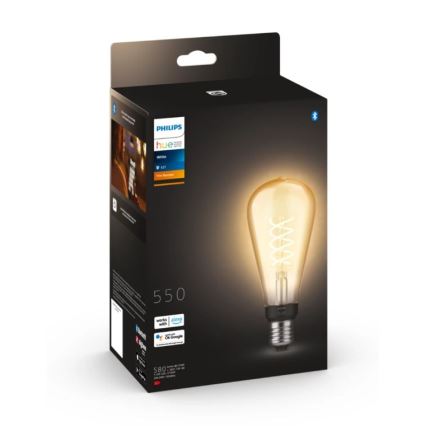 LED Dimmable λάμπα Philips Hue WHITE FILAMENT ST72 E27/7W/230V 2100K