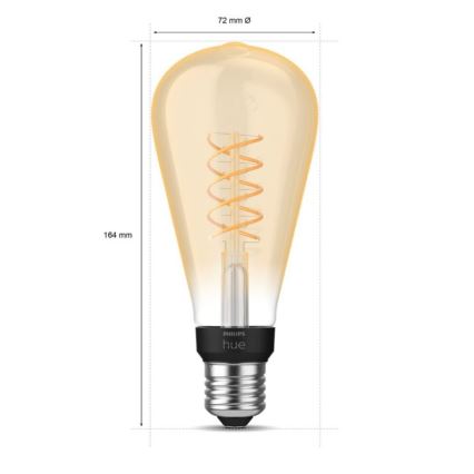 LED Dimmable λάμπα Philips Hue WHITE FILAMENT ST72 E27/7W/230V 2100K