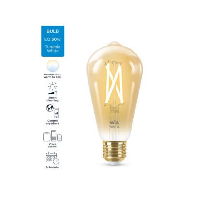 LED Dimmable λάμπα VINTAGE FILAMENT ST64 E27/7W/230V 2000-5000K CRI 90 Wi-Fi - WiZ