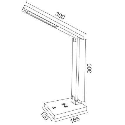 LED Dimmable λάμπα αφής με ασύρματη φόρτιση LISA LED/5W/230V + USB