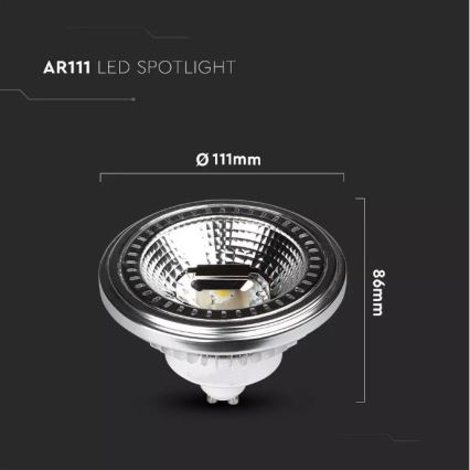 LED Dimmable λαμπτήρας AR111 GU10/12W/230V 4000K