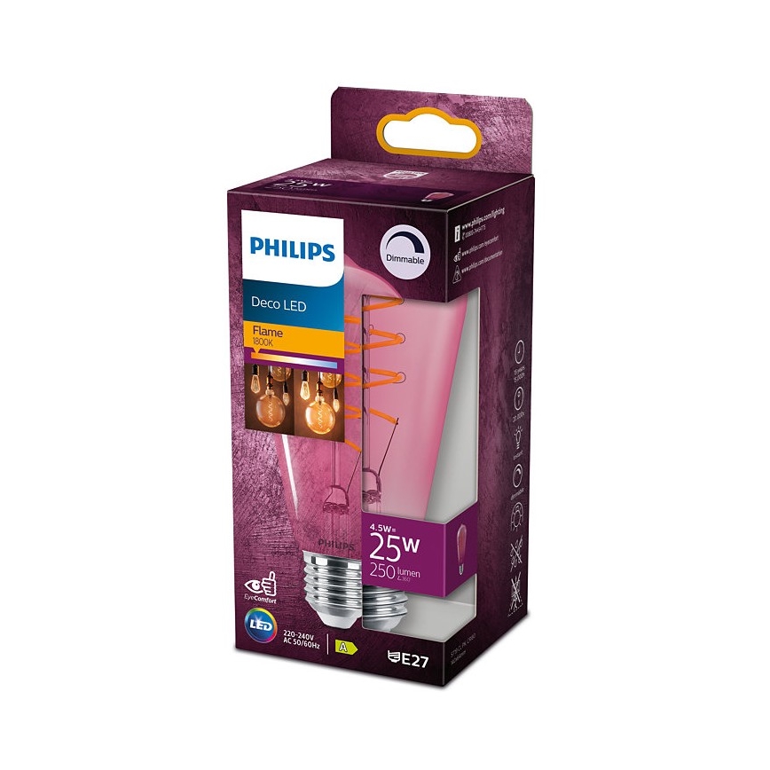 LED Dimmable λαμπτήρας DECO Philips ST64 E27/4,5W/230V 1800K
