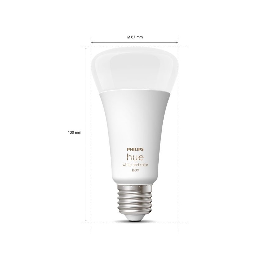 LED Dimmable λαμπτήρας Philips Hue White and Color Ambiance A67 E27/13,5W/230V 2000-6500K
