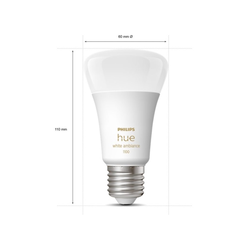 LED Dimmable λαμπτήρας Philips Hue WHITE AMBIANCE E27/8W/230V 2200-6500K