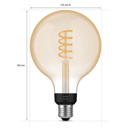 Λαμπτήρας LED Dimmable Philips Hue WHITE AMBIANCE G125 E27/7W/230V 2200-4500K