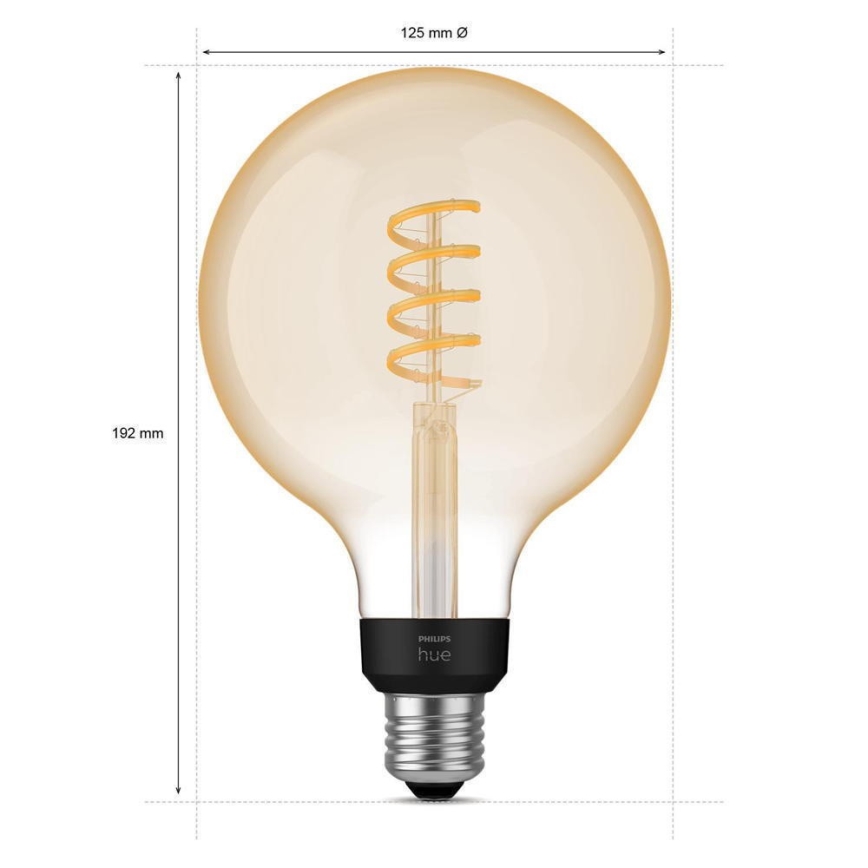 Λαμπτήρας LED Dimmable Philips Hue WHITE AMBIANCE G125 E27/7W/230V 2200-4500K