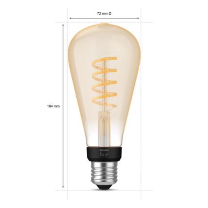 LED Dimmable λαμπτήρας Philips Hue WHITE AMBIANCE ST72 E27/7W/230V 2200-4500K