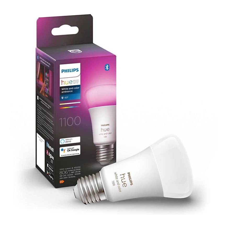 LED Dimmable λαμπτήρας Philips Hue White and Color Ambiance A60 E27/9W/230V 2000-6500K