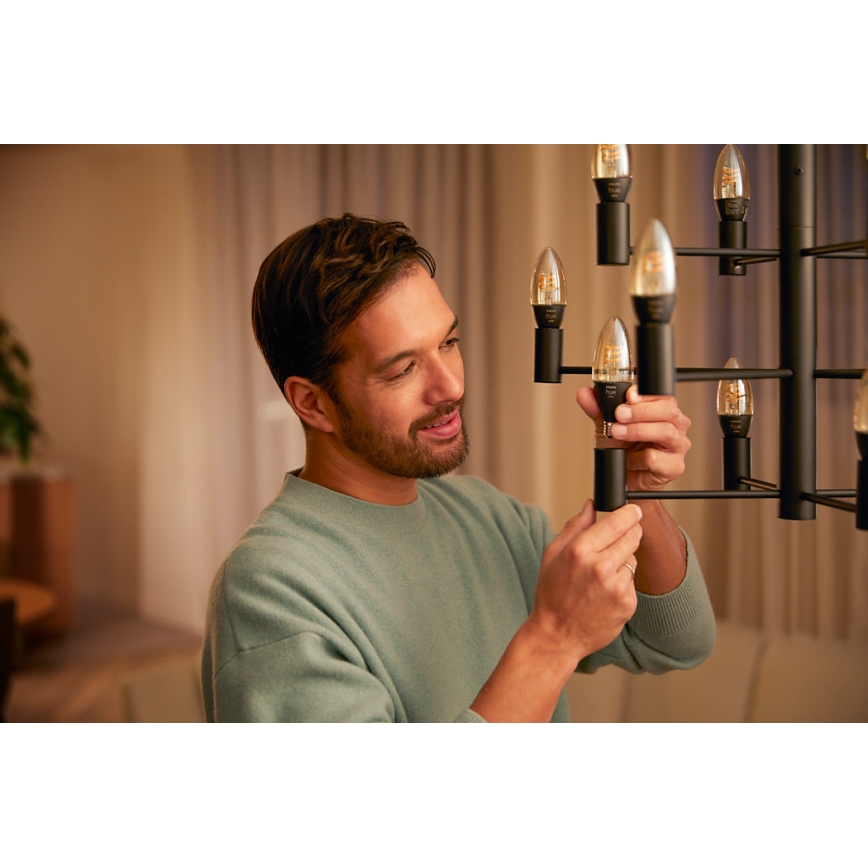LED Dimmable λαμπτήρας Philips Hue WHITE FILAMENT E14/4,5W/230V 2100K