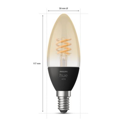 LED Dimmable λαμπτήρας Philips Hue WHITE FILAMENT E14/4,5W/230V 2100K