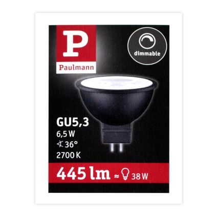 LED Dimmable λαμπτήρας προβολέα GU5,3/6,5W/12V 2700K - Paulmann 28757