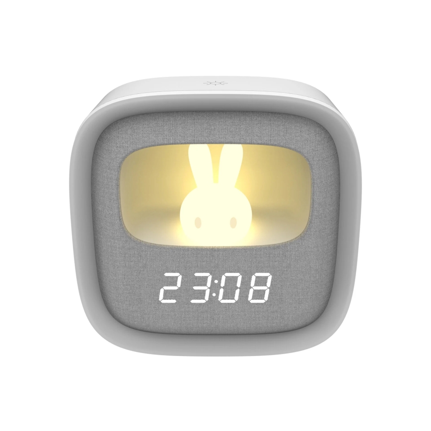 LED Dimmable μικρό φωτιστικό νύχτας με ξυπνητήρι BUNNY LED/1,2W/5V 3000K