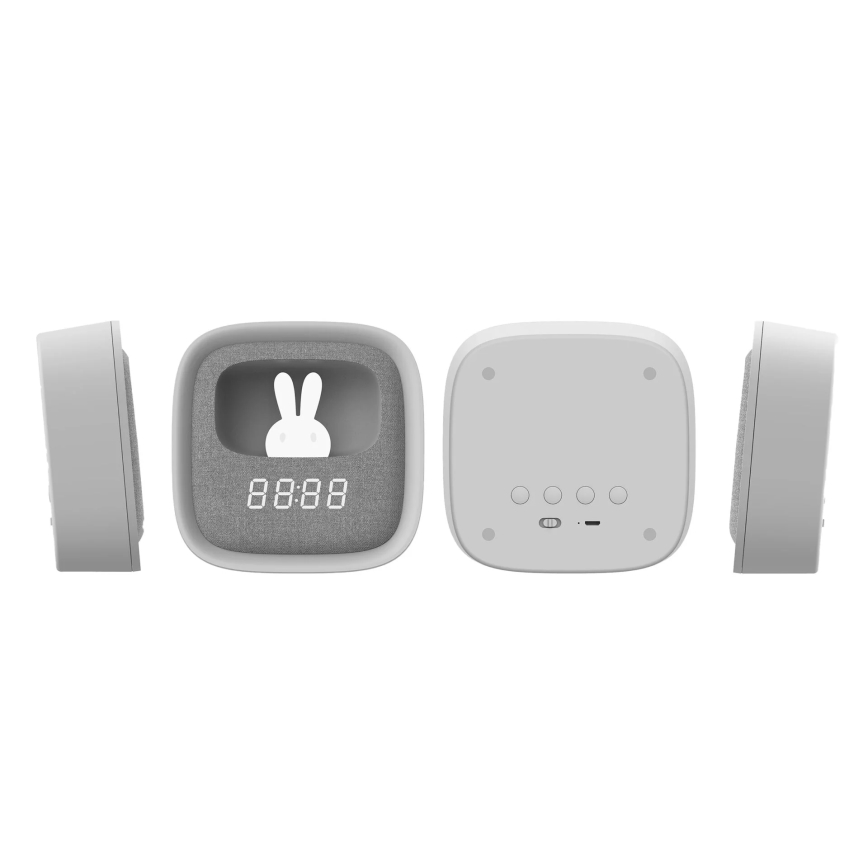 LED Dimmable μικρό φωτιστικό νύχτας με ξυπνητήρι BUNNY LED/1,2W/5V 3000K