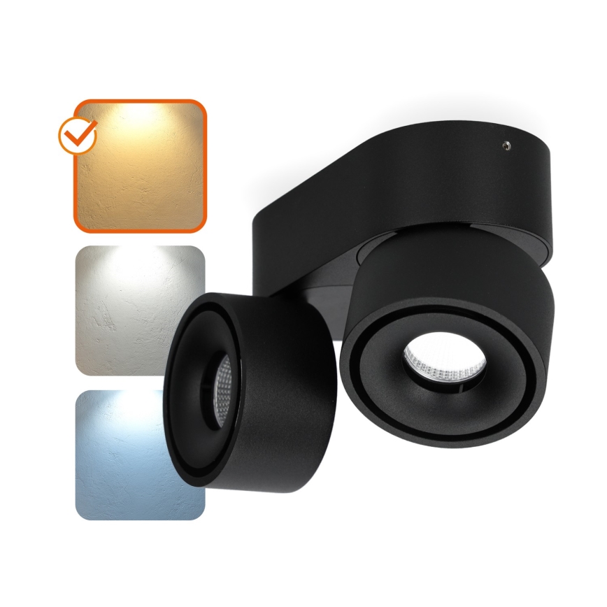 LED Dimmable σποτ LAHTI MINI 2xLED/9W/230V 3000K CRI 90 μαύρο