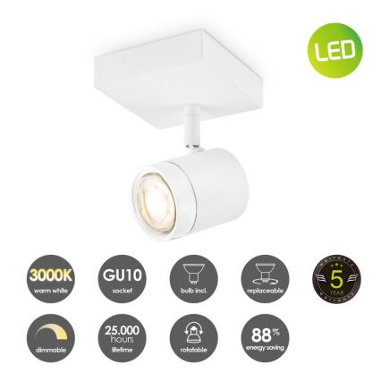 LED Dimmable σποτ MANU 1xGU10/5,8W/230V λευκό