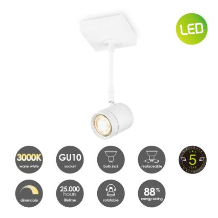 LED Dimmable σποτ MANU 1xGU10/5,8W/230V λευκό