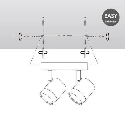 LED Dimmable σποτ MANU 2xGU10/5,8W/230V λευκό