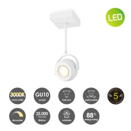 LED Dimmable σποτ NOP 1xGU10/5,8W/230V λευκό