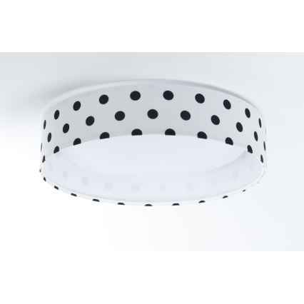 LED Dimmable φωτιστικό οροφής SMART GALAXY KIDS LED/24W/230V 3000-6500K Dots λευκό/μαύρο + τηλεχειριστήριο