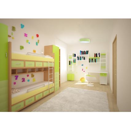 LED Dimmable φωτιστικό οροφής SMART GALAXY KIDS LED/24W/230V 3000-6500K Dots πράσινο/λευκό + τηλεχειριστήριο