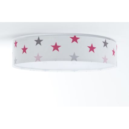 LED Dimmable φωτιστικό οροφής SMART GALAXY KIDS LED/24W/230V 3000-6500K αστέρια λευκό/ροζ/γκρι + τηλεχειριστήριο