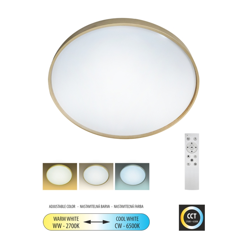 LED Dimmable φωτιστικό οροφής DRINA LED/36W/230V 2700-6500K διάμετρος 50 cm + τηλεχειριστήριο