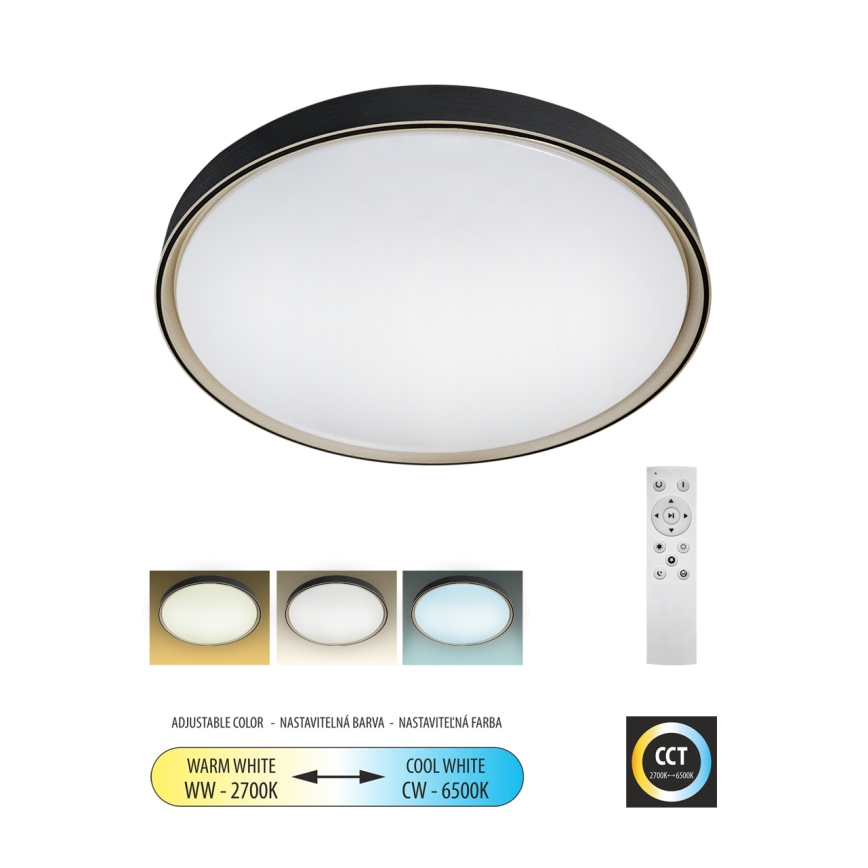LED Dimmable φωτιστικό οροφής EBRO LED/36W/230V 2700-6500K διάμετρος 50 cm + τηλεχειριστήριο
