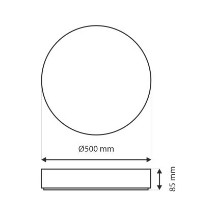LED Dimmable φωτιστικό οροφής EBRO LED/36W/230V 2700-6500K διάμετρος 50 cm + τηλεχειριστήριο
