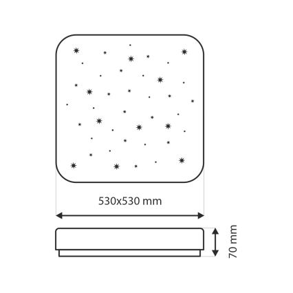 LED Dimmable φωτιστικό οροφής FLORA LED/60W/230V 2700-6500K 53x53 cm + τηλεχειριστήριο