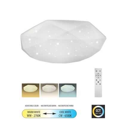 LED Dimmable φωτιστικό οροφής INDUS LED/60W/230V 2700-6500K διάμετρος 58 cm + τηλεχειριστήριο