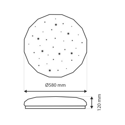 LED Dimmable φωτιστικό οροφής INDUS LED/60W/230V 2700-6500K διάμετρος 58 cm + τηλεχειριστήριο