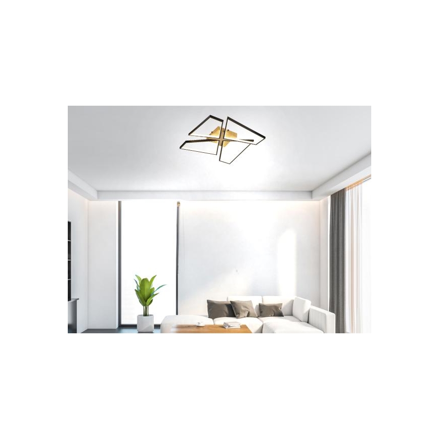 LED Dimmable φωτιστικό οροφής LED/115W/230V 3000-6500K καφέ/μαύρο + τηλεχειριστήριο