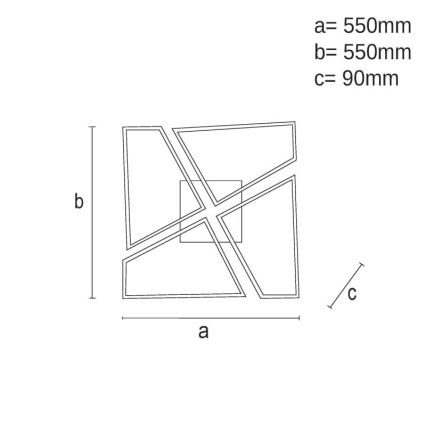 LED Dimmable φωτιστικό οροφής LED/115W/230V 3000-6500K καφέ/μαύρο + τηλεχειριστήριο