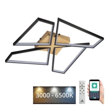 LED Dimmable φωτιστικό οροφής LED/115W/230V 3000-6500K καφέ/μαύρο + τηλεχειριστήριο