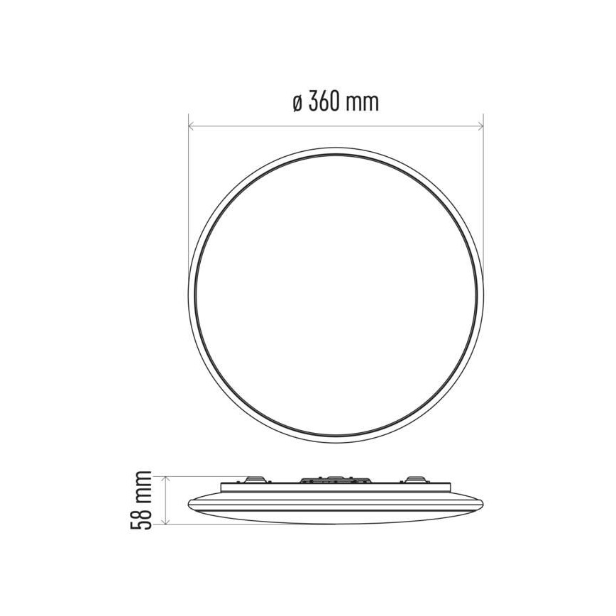 LED Dimmable φωτιστικό οροφής LED/24W/230V + τηλεχειριστήριο στρογγυλό 2700K-6500K