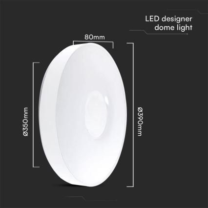 LED Dimmable φωτιστικό οροφής LED/40W/230V 3000-6500K 39 cm λευκό + τηλεχειριστήριο
