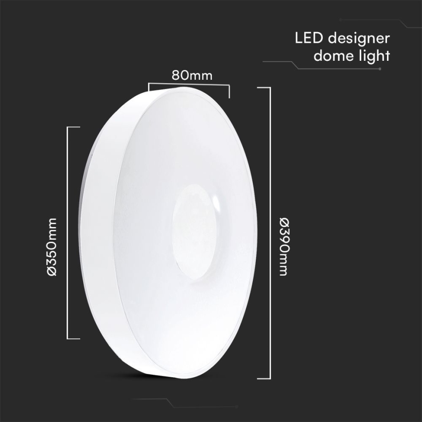 LED Dimmable φωτιστικό οροφής LED/40W/230V 3000-6500K 39 cm λευκό + τηλεχειριστήριο