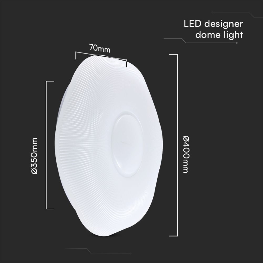 LED Dimmable φωτιστικό οροφής LED/40W/230V 3000-6500K 40 cm λευκό + τηλεχειριστήριο