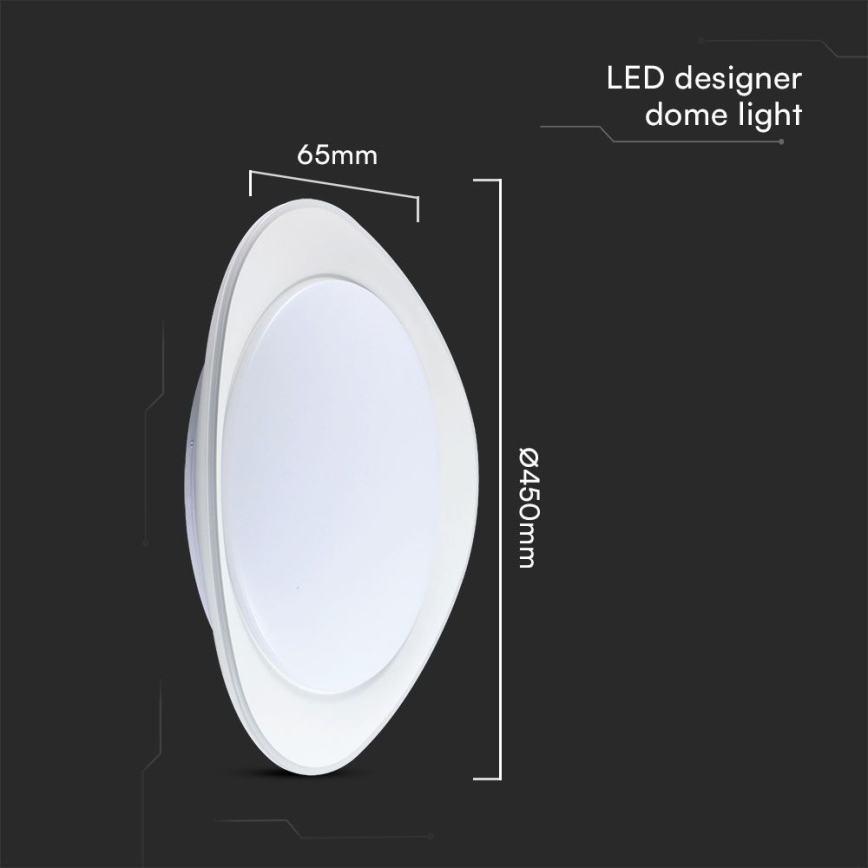 LED Dimmable φωτιστικό οροφής LED/40W/230V 3000-6500K 45 cm λευκό + τηλεχειριστήριο