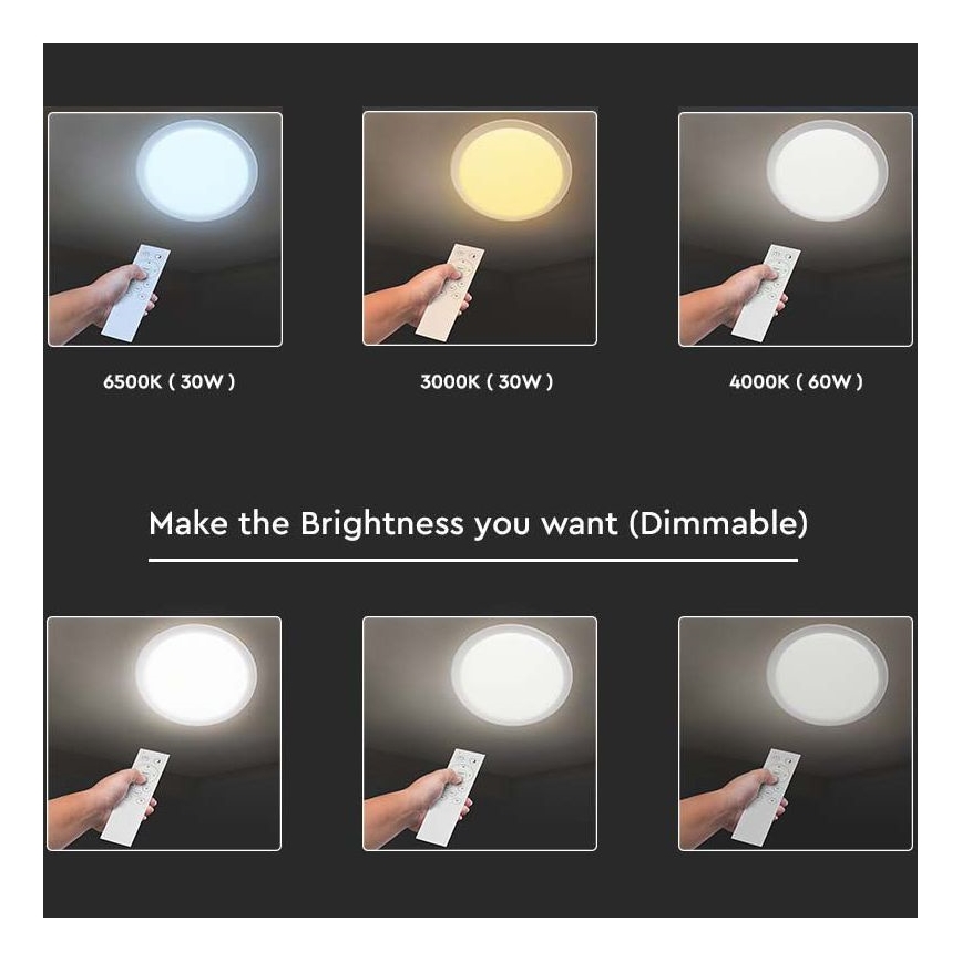 LED Dimmable φωτιστικό οροφής LED/40W/230V 3000K/4000K/6500K + RC