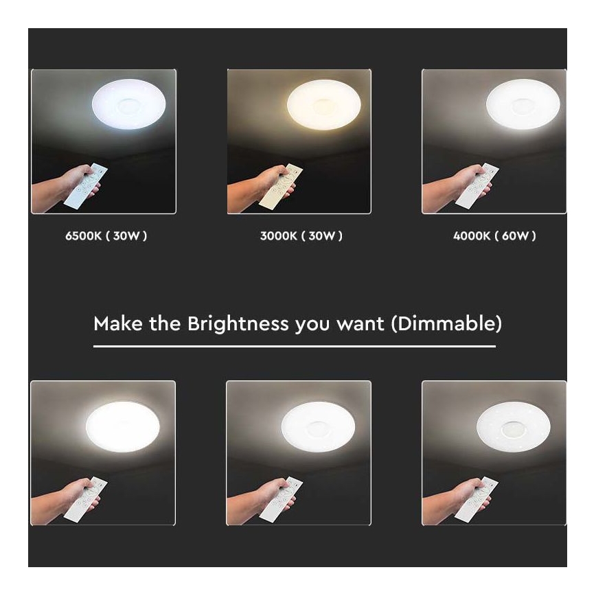 LED Dimmable φωτιστικό οροφής LED/40W/230V 3000K/4000K/6500K + RC