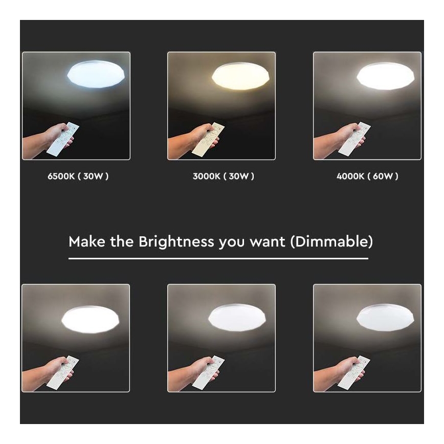 LED Dimmable φωτιστικό οροφής LED/40W/230V 3000K/4000K/6500K + RC