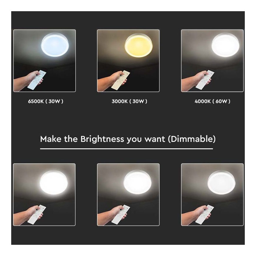 LED Dimmable φωτιστικό οροφής LED/40W/230V 3000K/4000K/6500K + RC